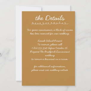 Elegant Handwritten Script Wedding Details Card