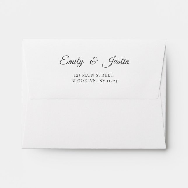 Elegant Handwritten Script Wedding Envelope (Back (Top Flap))
