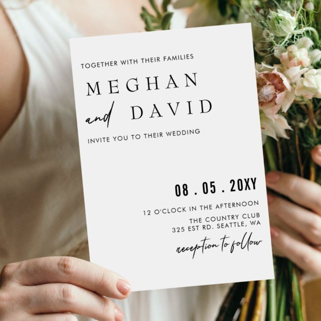 Elegant Handwritten Simple Black Wedding Invitatio Invitation (Creator Uploaded)