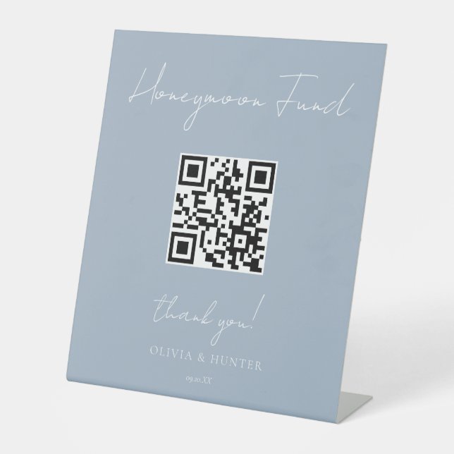  Elegant Handwritten Wedding Honeymoon Fund Sign (Front)