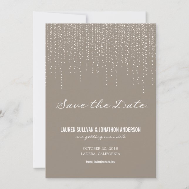 Elegant Hanging Lights Save the Date Invitation (Front)