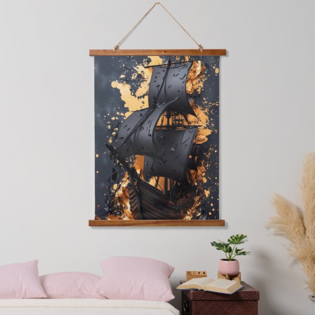 elegant Hanging Tapestry modern chic abstract (Bedroom)
