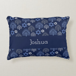 Elegant Hanukkah Holiday Pattern Decorative Cushion
