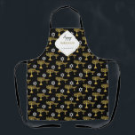 Elegant Hanukkah Holiday Pattern Gold Apron<br><div class="desc">Digital Art by Liliumdes.
Customise it with your details.</div>