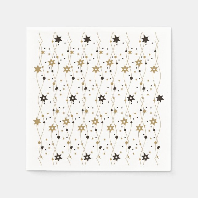Elegant Hanukkah Stars Napkin (Front)