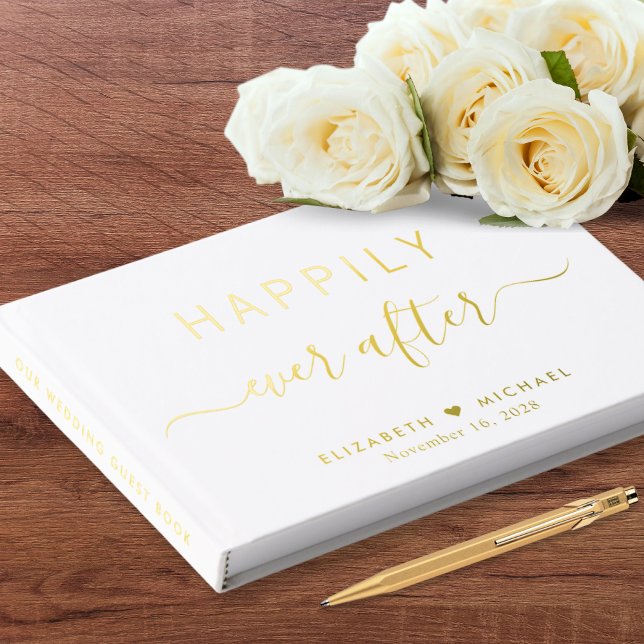 Elegant Happily Ever After Photo Wedding Guest Book (Creator Uploaded)