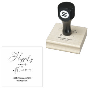 Elegant Happily Ever After Romantic  Rubber Stamp