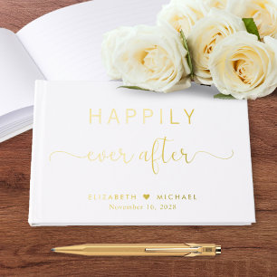 Elegant Happily Ever After Wedding Guest Book