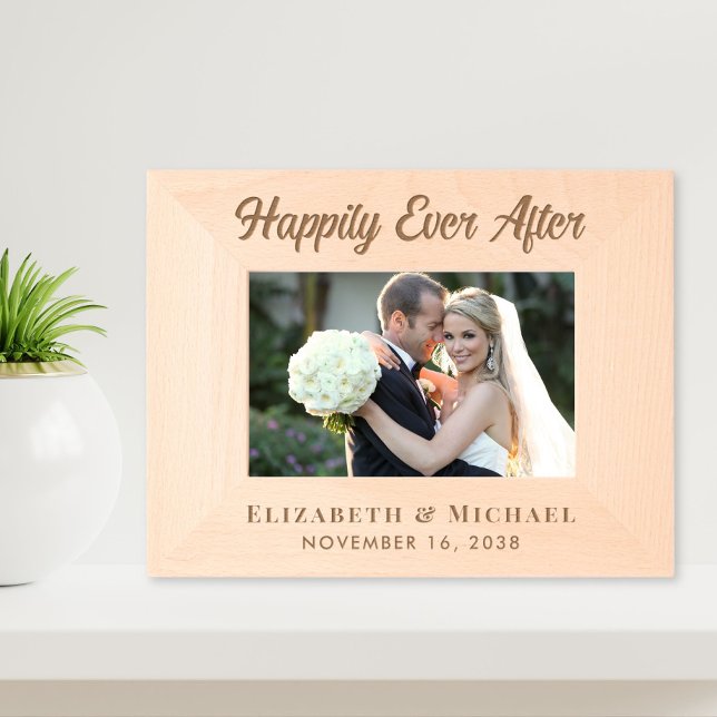 Elegant Happily Ever After Wedding Photo Etched Frames (Creator Uploaded)
