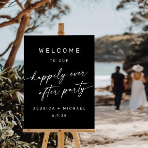 Elegant Happily Ever After Wedding Shower Party Acrylic Sign