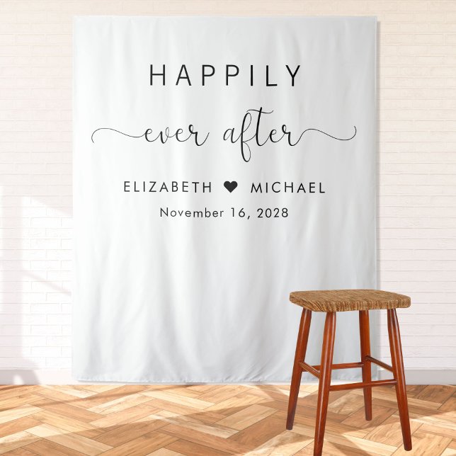 Elegant Happily Ever After Wedding Tapestry (Creator Uploaded)