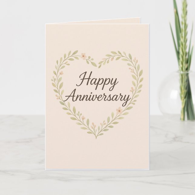 "Elegant Happy Anniversary Card" Card (Front)