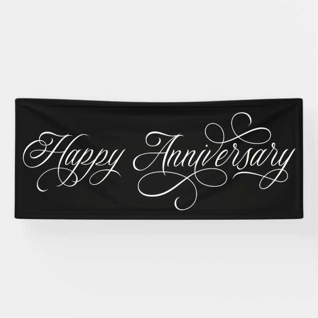 Elegant Happy Anniversary script  Banner (Horizontal)