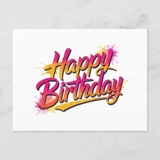 Elegant Happy Birthday Invitation Postcard
