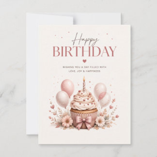 Elegant Happy Birthday RSVP Card