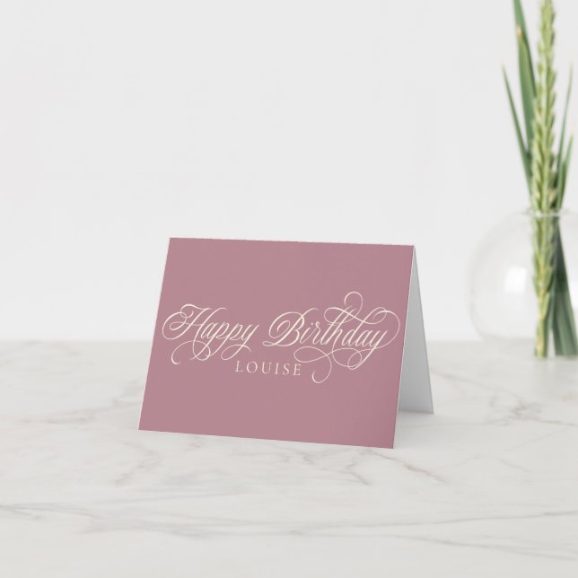 Elegant Happy Birthday script custom  Card (Front)