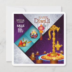 Elegant Happy Diwali Festival Greetings Card
