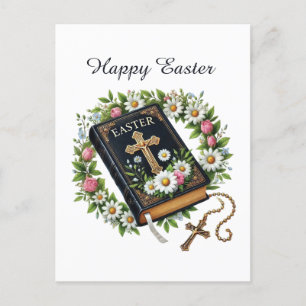 Elegant Happy Easter Bible Holiday Postcard