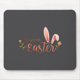 Elegant Happy Easter Tygraphy Bunny Ears  Mouse Pad