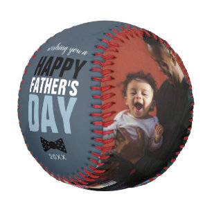 Elegant Happy Father's Day Family Photos Bowtie Baseball