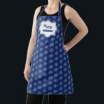 Elegant Happy Hanukkah Blue Menorah Pattern Apron<br><div class="desc">Quality Hanukkah aprons for you to customise with your special holiday message.</div>