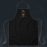 Elegant Happy Hanukkah Golden Menorah Monogram Apron<br><div class="desc">Digital Art by Liliumdes.
Customise it with your details.</div>