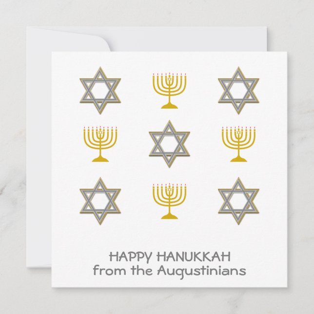 Elegant Happy Hanukkah Holiday Card (Front)