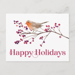 Elegant Happy Holiday  Announcement Postcard