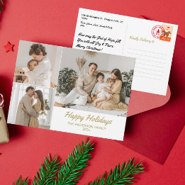 Elegant Happy Holidays Photo Christmas Card