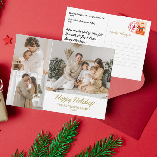 Elegant Happy Holidays Photo Christmas Card