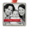 Elegant Happy Holidays Red Ribbon Family Photo