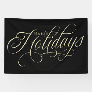 Elegant Happy Holidays script Banner