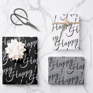 elegant HAPPY! lettering   Wrapping Paper Sheet