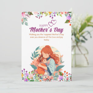 Elegant Happy Mother’s Day Floral Art Invitation