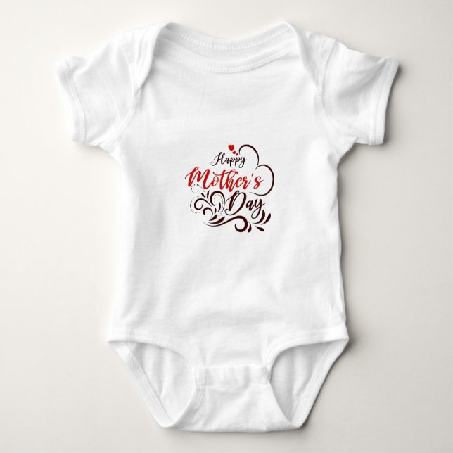 Elegant Happy Mother’s Day Floral Heart Tee (Front)