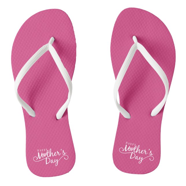 Elegant Happy Mother's Day Calligraphy Flip Flops (Footbed)