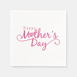 Elegant Happy Mother's Day Calligraphy   Napkin