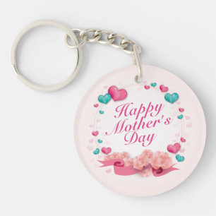 Elegant Happy Mother's Day Candy Hearts Keychain