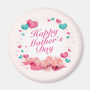 Elegant Happy Mother's Day Candy Hearts Magnet