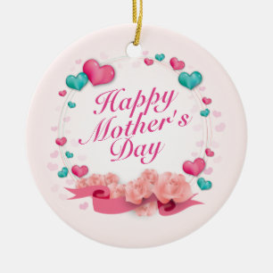 Elegant Happy Mother's Day Candy Hearts Ornament