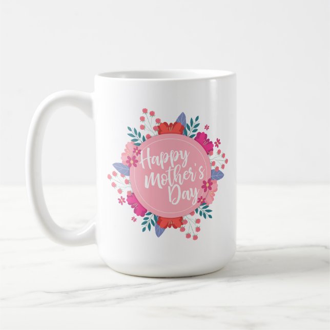 Elegant Happy Mother's Day Floral | Classic Mug (Left)