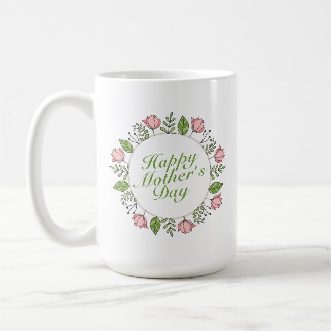 Elegant Happy Mother's Day Floral | Classic Mug (Left)