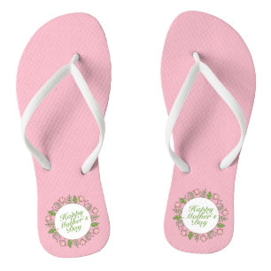 Elegant Happy Mother's Day Floral   Flip Flops