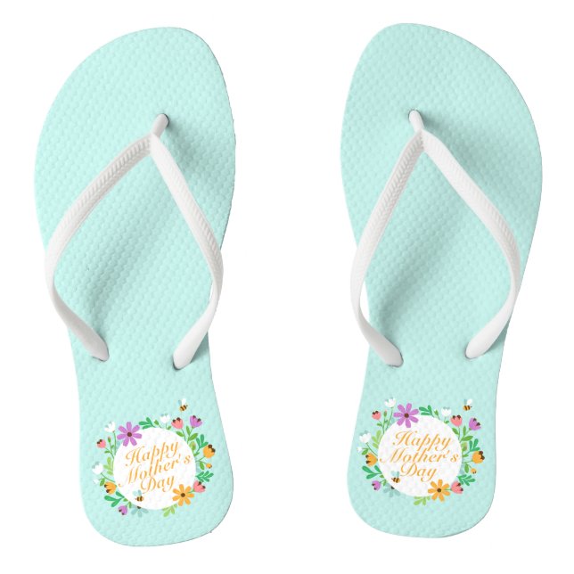 Elegant Happy Mother's Day Floral | Flip Flops (Footbed)