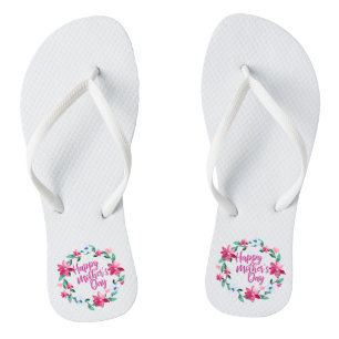 Elegant Happy Mother's Day Floral   Flip Flops