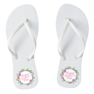 Elegant Happy Mother's Day Floral Flip Flops