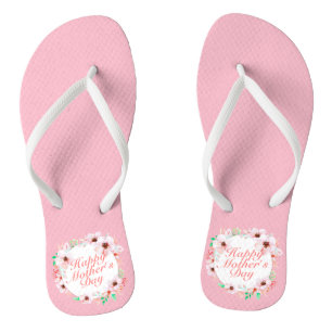 Elegant Happy Mother's Day Floral Flip Flops