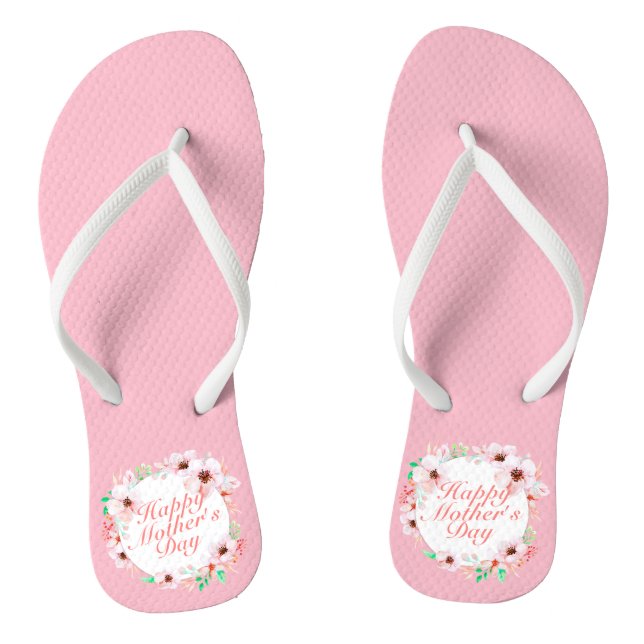 Elegant Happy Mother's Day Floral | Flip Flops (Footbed)