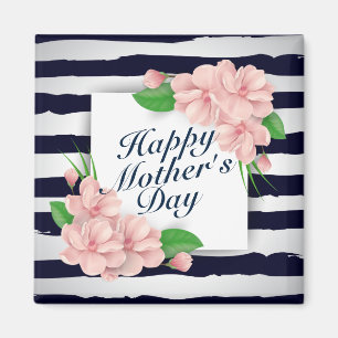 Elegant Happy Mother's Day Floral Frame Magnet