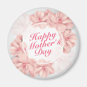 Elegant Happy Mother's Day Floral Frame Magnet